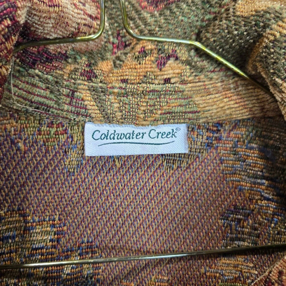Vintage Coldwater Creek Tapestry Floral‎ Blazer Jacket Cottage Coastal Grandma M